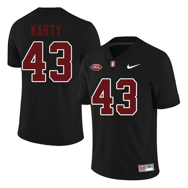 Joshua Karty Stanford Jersey,Stanford Cardinal #43 Joshua Karty Football Jersey Stitched-Black